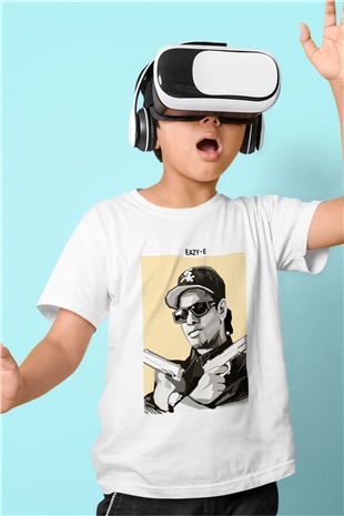 Eazy-E Beyaz Unisex Çocuk Tişört
