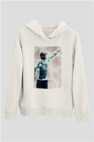 Eazy-E Beyaz Unisex Kapüşonlu Sweatshirt