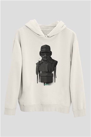 Eazy-E Beyaz Unisex Kapüşonlu Sweatshirt
