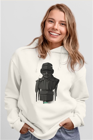 Eazy-E Beyaz Unisex Kapüşonlu Sweatshirt