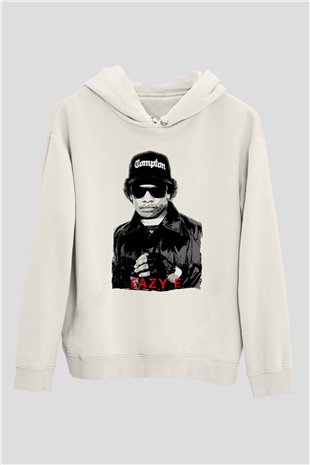 Eazy-E Beyaz Unisex Kapüşonlu Sweatshirt