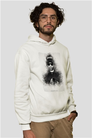 Eazy-E Beyaz Unisex Kapüşonlu Sweatshirt