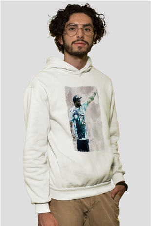 Eazy-E Beyaz Unisex Kapüşonlu Sweatshirt