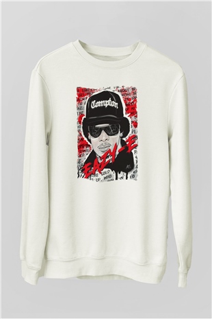 Eazy-E Beyaz Unisex Sweatshirt