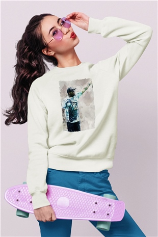Eazy-E Beyaz Unisex Sweatshirt