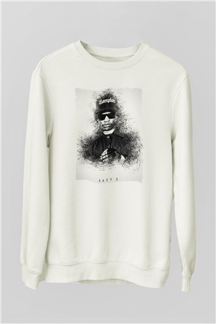 Eazy-E Beyaz Unisex Sweatshirt