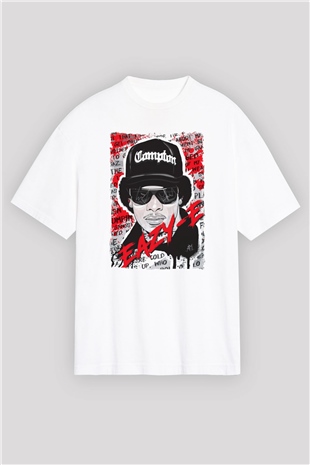 Eazy-E Beyaz Oversize Tişört Oversize T-shirt - TişörtFabrikası