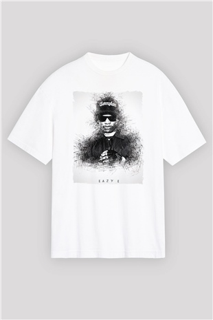 Eazy-E Beyaz Oversize Tişört Oversize T-shirt - TişörtFabrikası