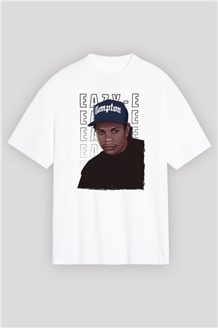 Eazy-E Beyaz Oversize Tişört Oversize T-shirt - TişörtFabrikası