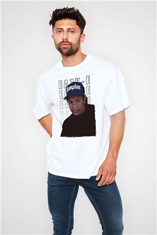 Eazy-E Beyaz Oversize Tişört Oversize T-shirt - TişörtFabrikası