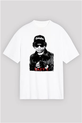 Eazy-E Beyaz Oversize Tişört Oversize T-shirt - TişörtFabrikası