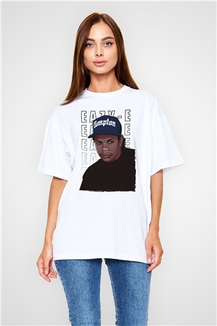 Eazy-E Beyaz Oversize Tişört Oversize T-shirt - TişörtFabrikası