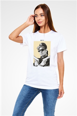 Eazy-E Beyaz Unisex Tişört T-Shirt - TişörtFabrikası
