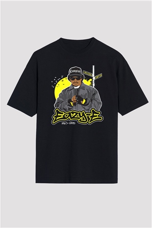 Eazy-E Siyah Unisex Oversize Tişört T-Shirt