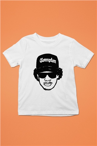 EazyE Baskılı Beyaz Unisex Çocuk Tişört