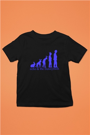 Echo and the Bunnymen Baskılı Siyah Unisex Çocuk Tişört
