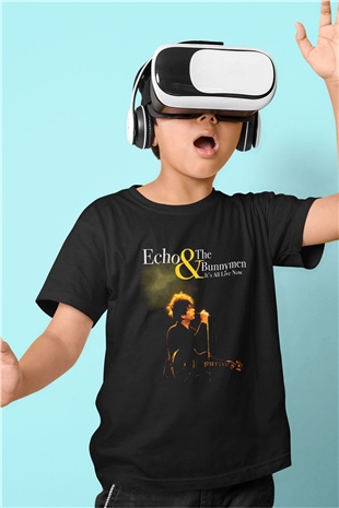 Echo and the Bunnymen Baskılı Siyah Unisex Çocuk Tişört