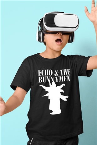 Echo and the Bunnymen Baskılı Siyah Unisex Çocuk Tişört