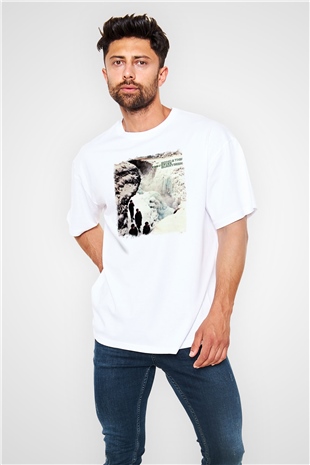 Echo and The Bunnymen Baskılı Unisex Beyaz Oversize Tişört