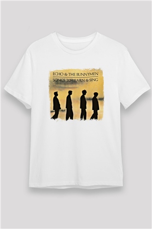 Echo and The Bunnymen Baskılı Unisex Beyaz Tişört