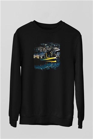 Echo and The Bunnymen Baskılı Unisex Siyah Sweatshirt