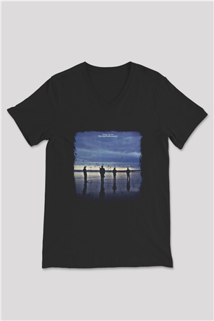 Echo and The Bunnymen Baskılı Unisex Siyah V Yaka Tişört
