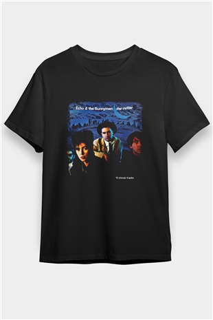 Echo and The Bunnymen Baskılı Unisex Siyah Tişört