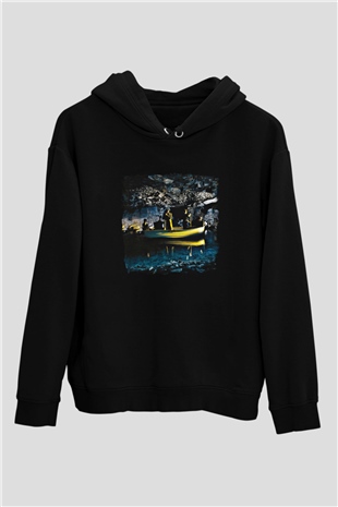 Echo and The Bunnymen Baskılı Unisex Siyah Hoodie