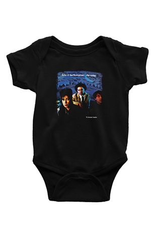 Echo and The Bunnymen Baskılı Unisex Siyah Bebek Body - Zıbın