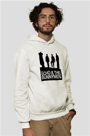 Echo and the Bunnymen Beyaz Unisex Kapşonlu Sweatshirt