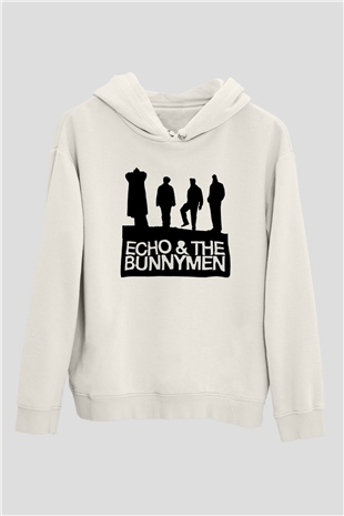 Echo and the Bunnymen Beyaz Unisex Kapşonlu Sweatshirt