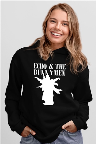 Echo and the Bunnymen Siyah Unisex Hoodie