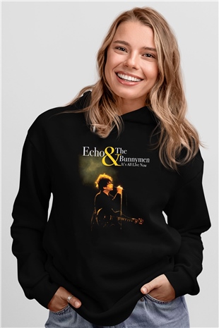 Echo and the Bunnymen Siyah Unisex Hoodie