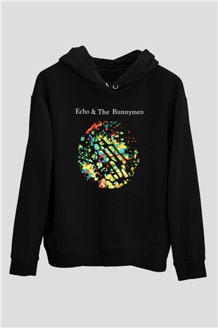 Echo and the Bunnymen Siyah Unisex Kapüşonlu Sweatshirt