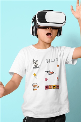 Eczacı Beyaz Unisex Çocuk Tişört