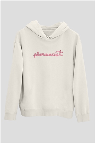 Eczacı Beyaz Unisex Kapüşonlu Sweatshirt