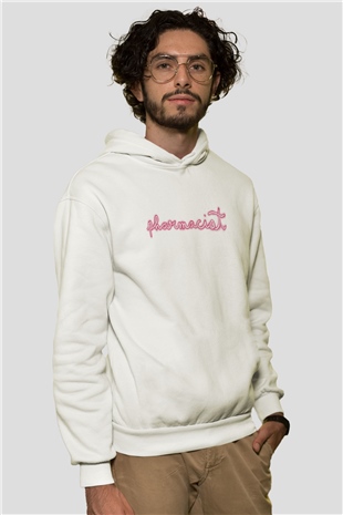 Eczacı Beyaz Unisex Kapüşonlu Sweatshirt