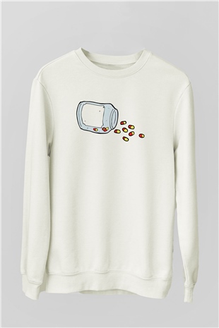 Eczacı Beyaz Unisex Sweatshirt
