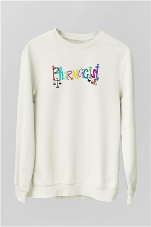 Eczacı Beyaz Unisex Sweatshirt