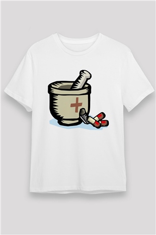 Eczacı Beyaz Unisex Tişört T-Shirt - TişörtFabrikası