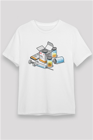 Eczacı Beyaz Unisex Tişört T-Shirt - TişörtFabrikası