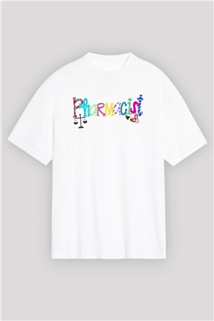 Eczacı Beyaz Oversize Tişört Oversize T-shirt - TişörtFabrikası