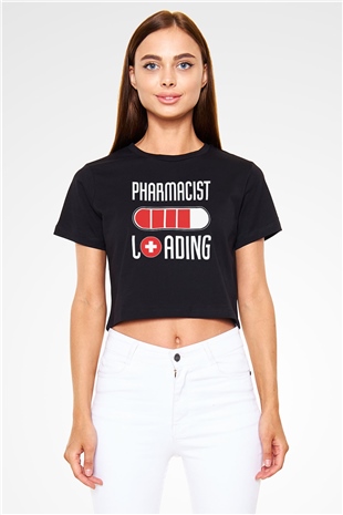 Eczacı Siyah  Crop Top Tişört