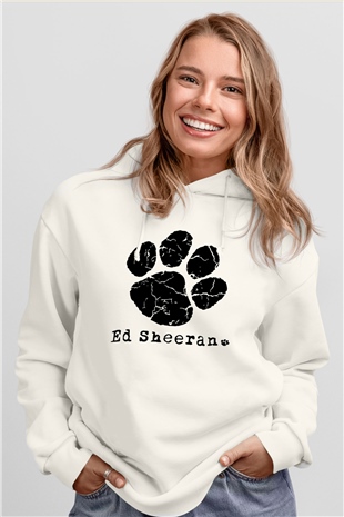 Ed Sheeran Beyaz Unisex Kapşonlu Sweatshirt