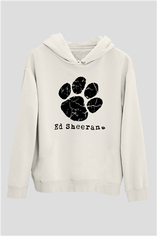Ed Sheeran Beyaz Unisex Kapşonlu Sweatshirt