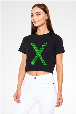 Ed Sheeran Siyah Crop Top Tişört