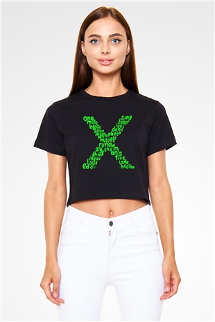Ed Sheeran Siyah Crop Top Tişört