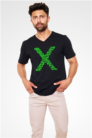 Ed Sheeran Siyah Unisex V Yaka Tişört T-Shirt
