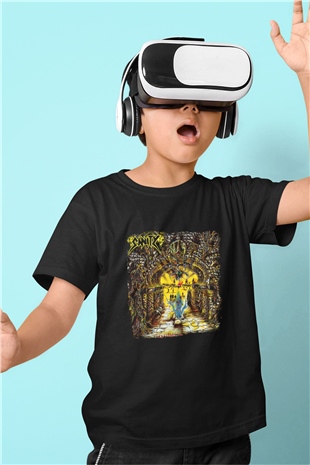 Edge of Sanity Baskılı Unisex Siyah Çocuk Tişört