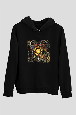 Edge of Sanity Baskılı Unisex Siyah Hoodie
